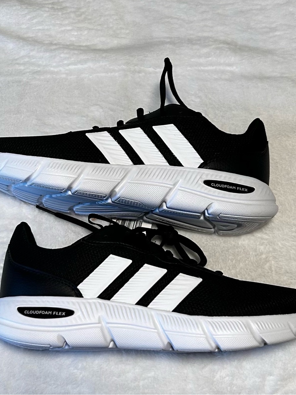 adidas Black and White Men's Cloudfoam Flex Sneakers